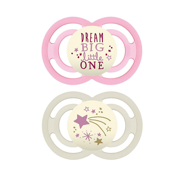 Perfect Night Pacifier, 6 Months, 2-pack Girl