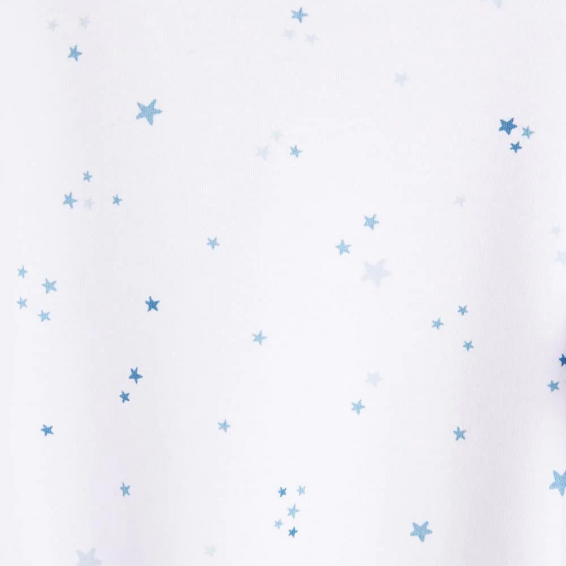 Shine Footed Pajama - White & Blue