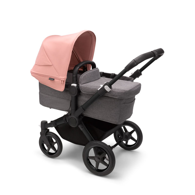 Donkey 5 Bassinet & Seat Stroller - Chassis Black/ Seat Grey Mélange/ Canopy Morning Pink