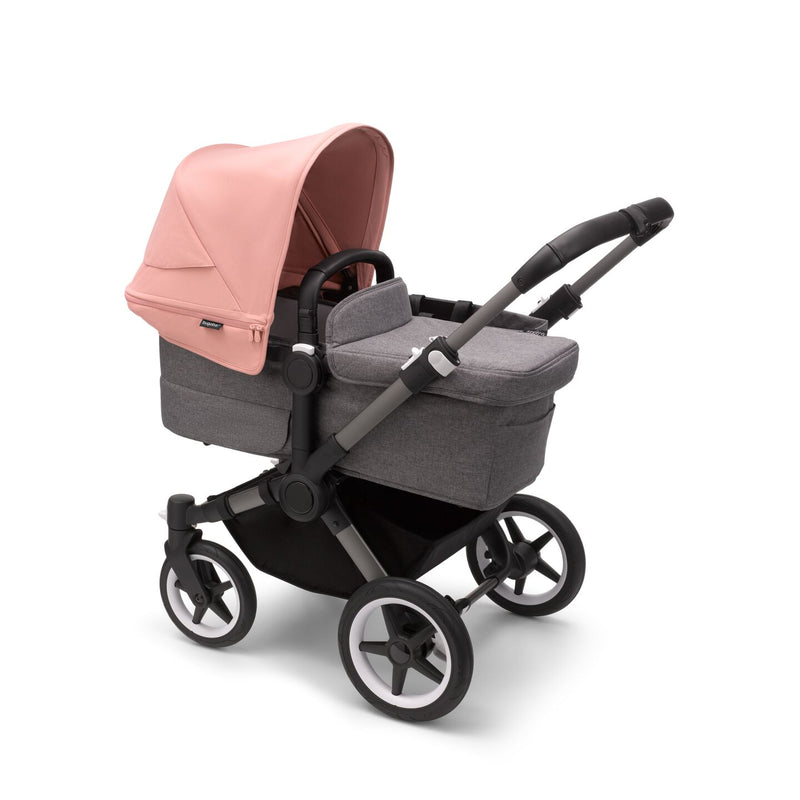 Donkey 5 Bassinet & Seat Stroller - Chassis Graphite/ Seat Grey Melange/ Canopy Morning Pink