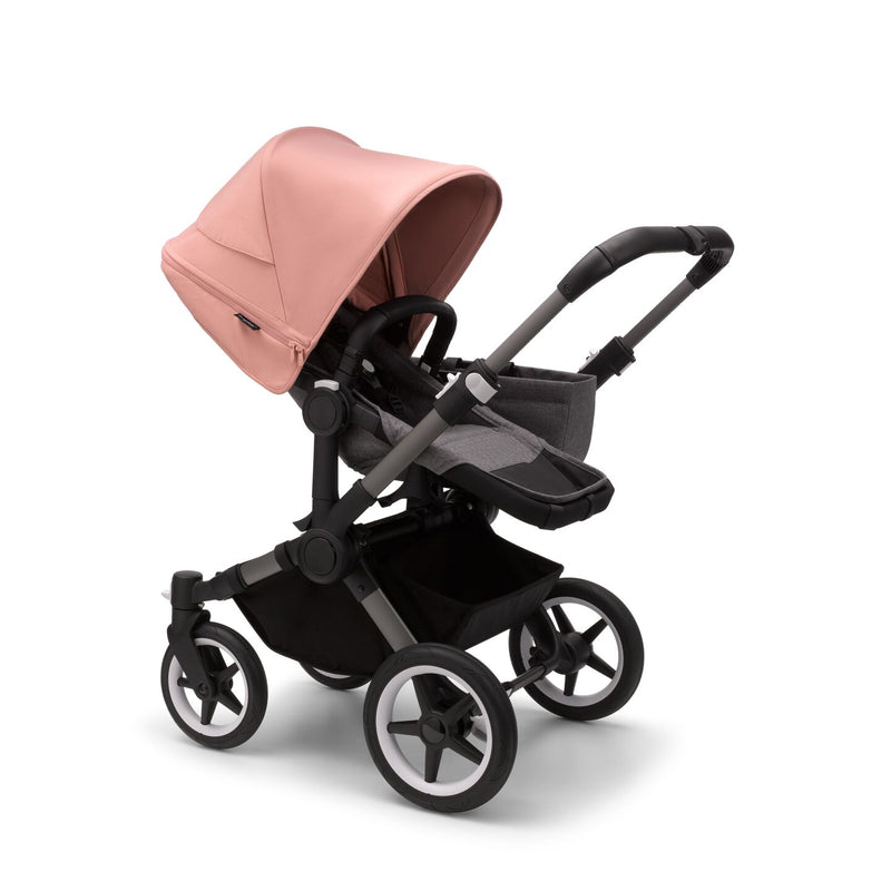 Donkey 5 Bassinet & Seat Stroller - Chassis Graphite/ Seat Grey Melange/ Canopy Morning Pink