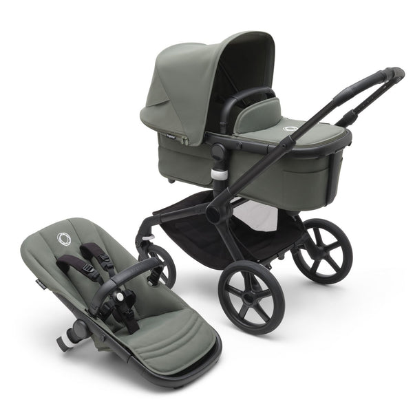 Fox 5 Bassinet & Seat Stroller - Black Chassis-Forest Green