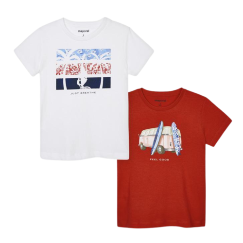 Set Of 2 T-Shirts Boy Cyber Red