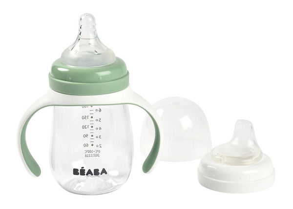 2 in 1 Bottle to Sippy Training Cup - Sage