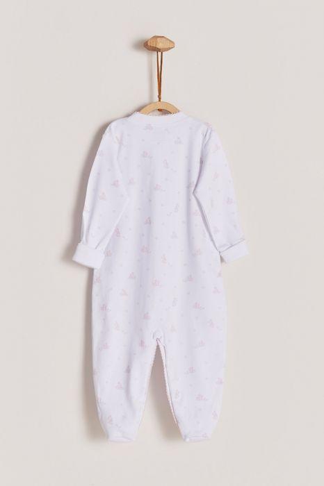 Little Bunny Footed Pajama White/Pink