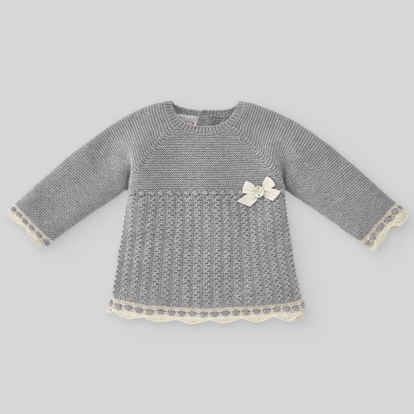 Set Knit Newborn Sweater & Pant Ballet - Grey/Beige