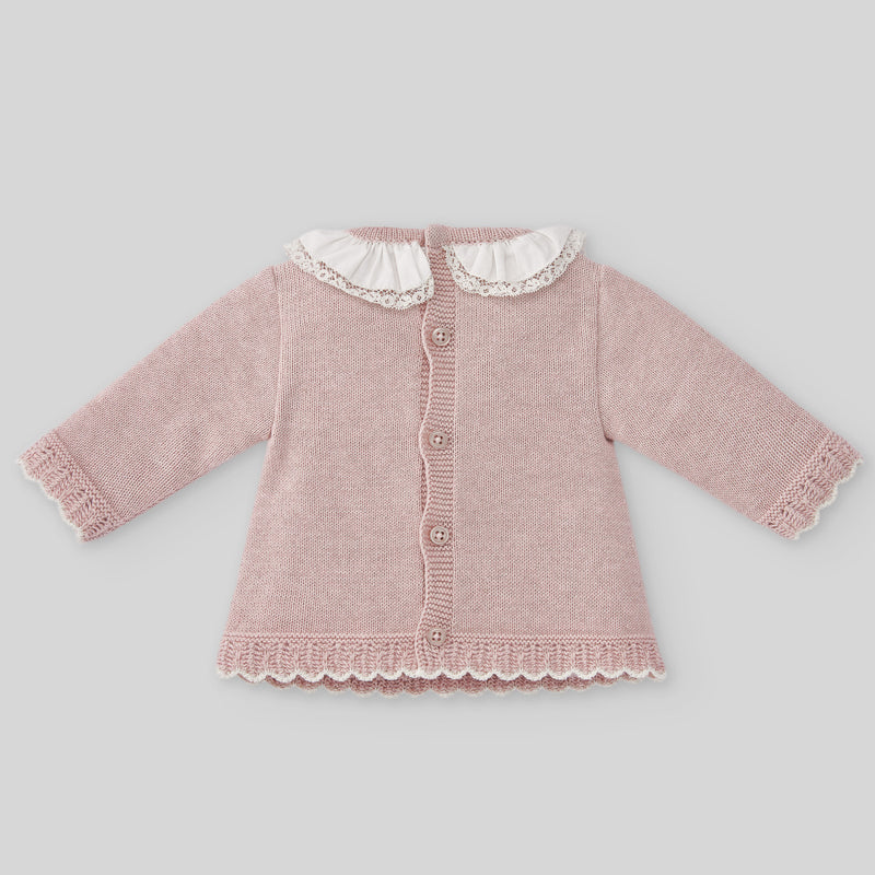 Set Knit Newborn Sweater & Pant Romeo Y Julieta - Powder Pink/Beige