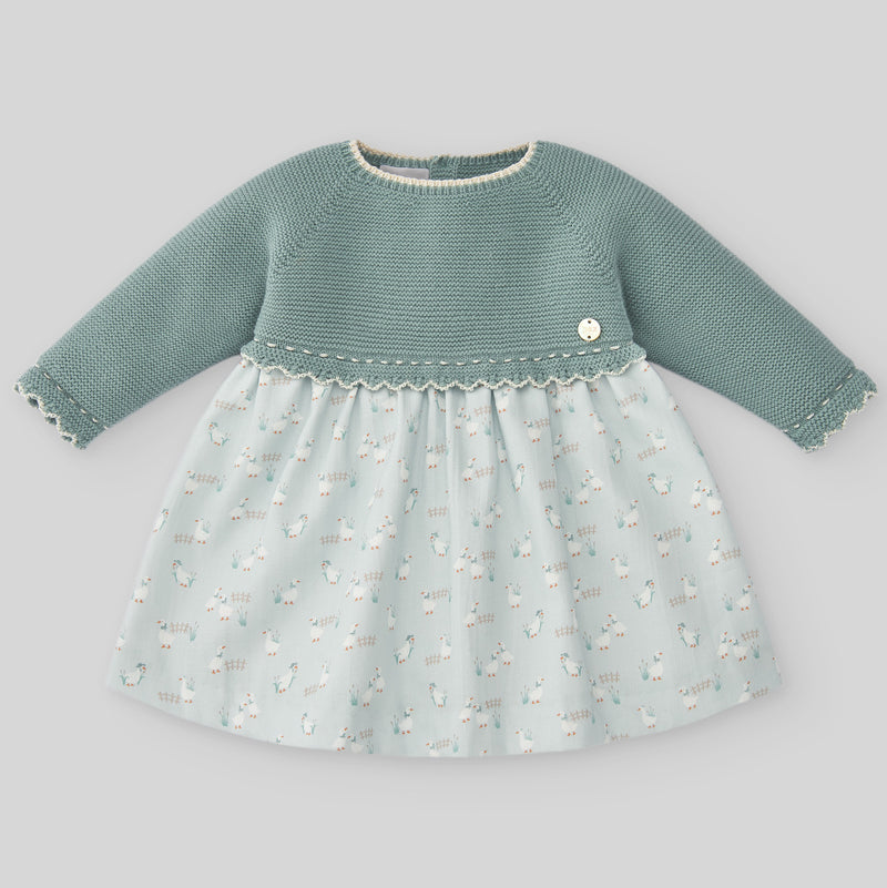 Knit Newborn Set Dress Verdi - Gem Green