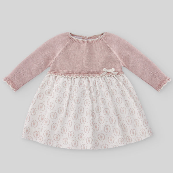 Knit Newborn Dress Romeo Y Julieta - Powder Pink