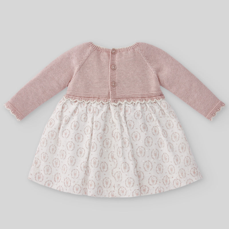 Knit Newborn Dress Romeo Y Julieta - Powder Pink