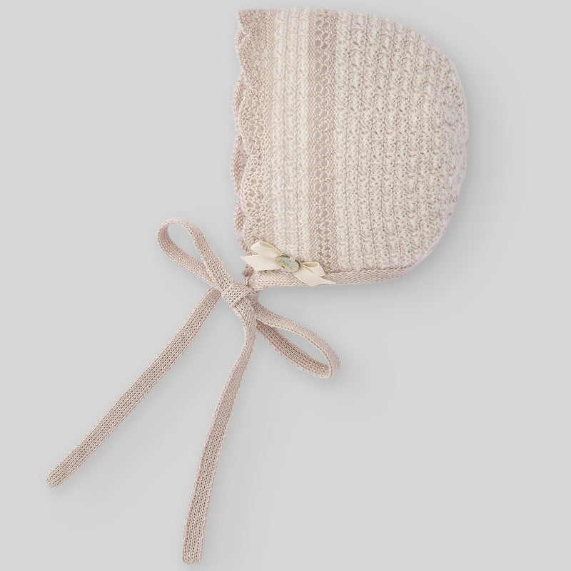 Knit Newborn Bonnet Opera - Linen/Crudo