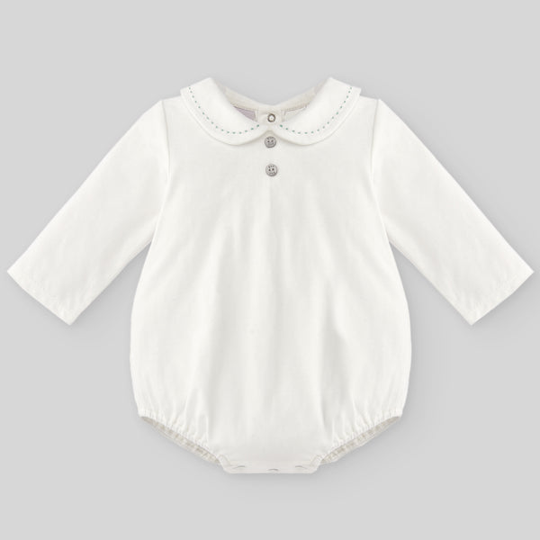 Knit Newborn Body Essencial - Cream/Gem Green