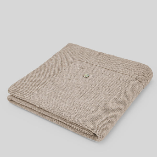 Knit Newborn Blanket Magia - Light Brown/Lana