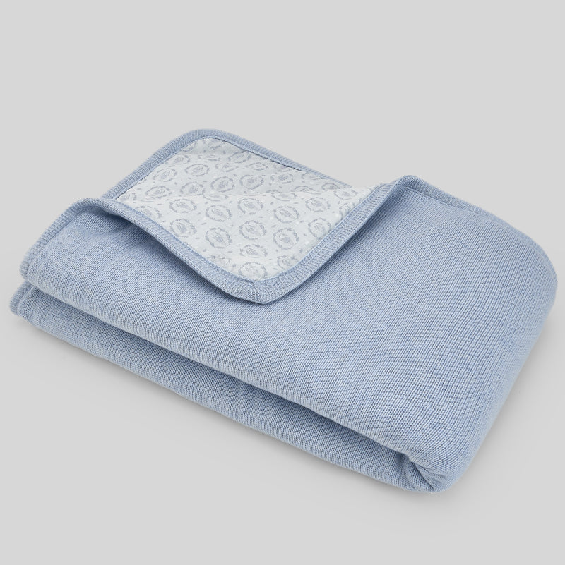 Knit Newborn Blanket Romeo Y Julieta - Blue Cloud