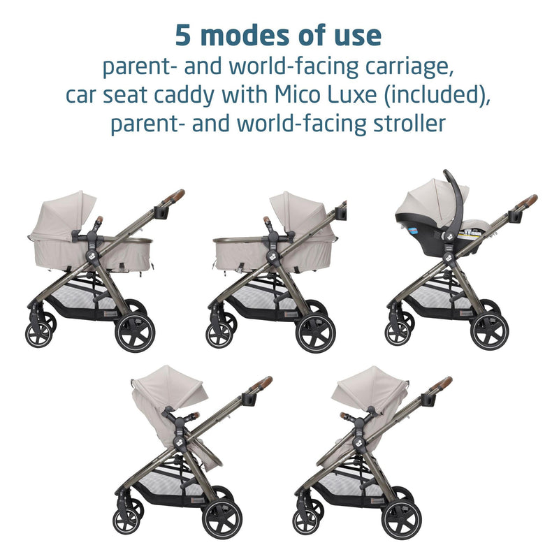 Maxi Cosi Zelia™² Luxe 5-in-1 Modular Travel System - New Hope Tan