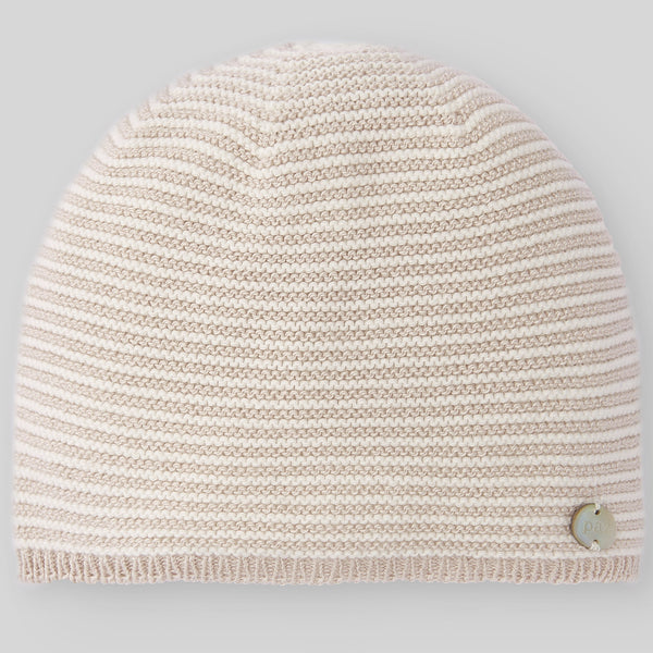 Knit Newborn Hat Esencial - Linen/Cream