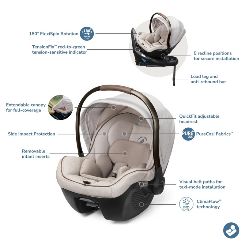 Maxi Cosi Peri 180 Rotating Infant Car Seat - Onyx Wonder