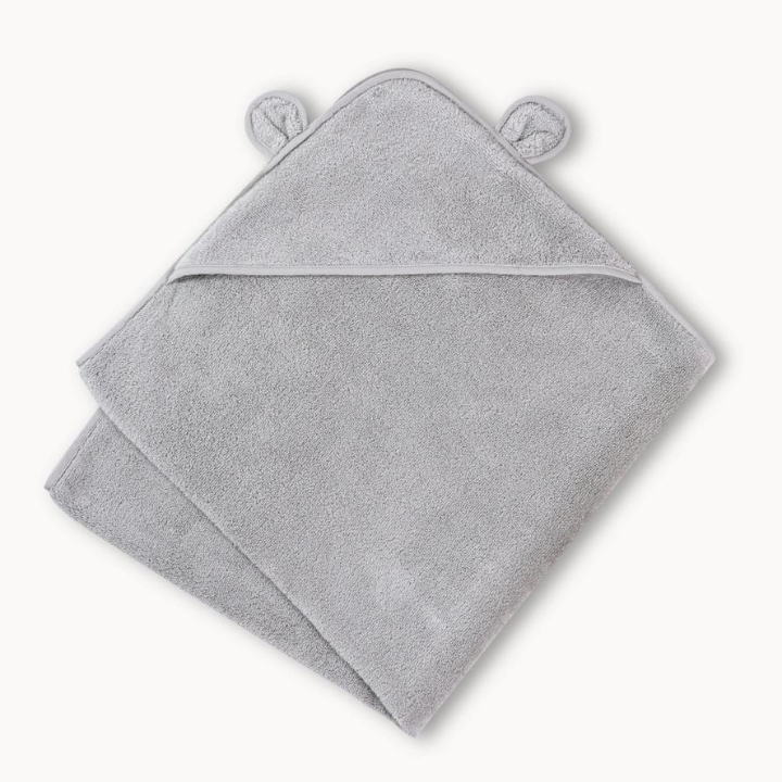 Organic Cotton Hooded Towel For Babies and Toddlers - Grey