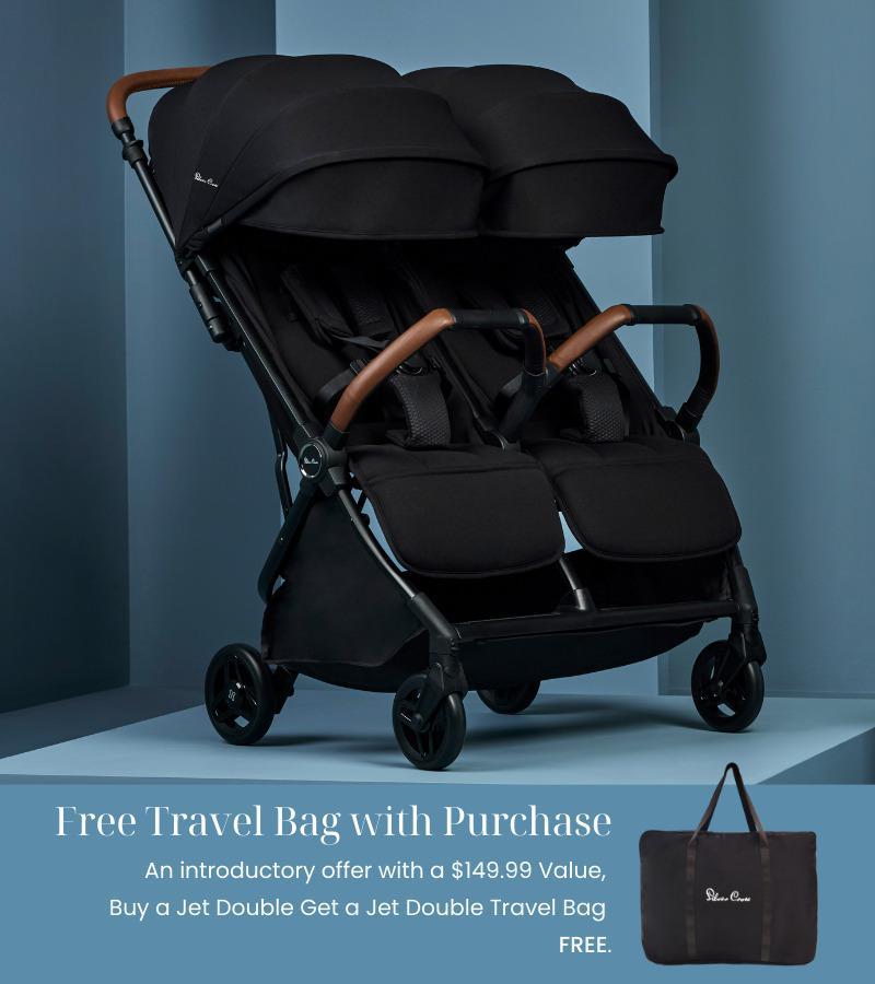 Silver Cross Jet Double Travel Stroller - Black