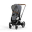 Cybex E-Priam 2 Stroller - Chrome/Brown Frame and Soho Grey Seat Pack