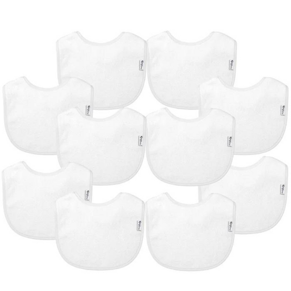 Stay-Dry Everyday Bibs 10 pack - White Set