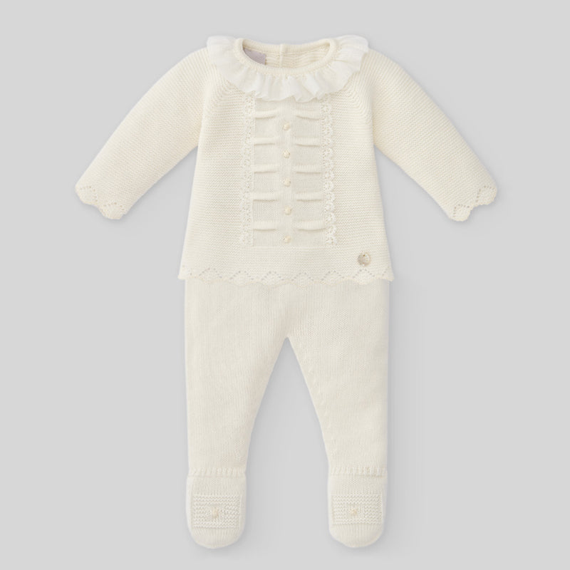 Set Knit Newborn Sweater & Pant - Cream/Beige