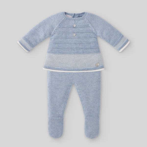 Set Knit Newborn Sweater & Pant - Blue Cloud