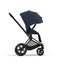 Cybex Priam 4 Stroller - Matte Black/Black Frame and Nautical Blue Seat Pack