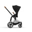 Cybex Priam 4 Stroller - Chrome/Brown Frame and Deep Black Seat Pack