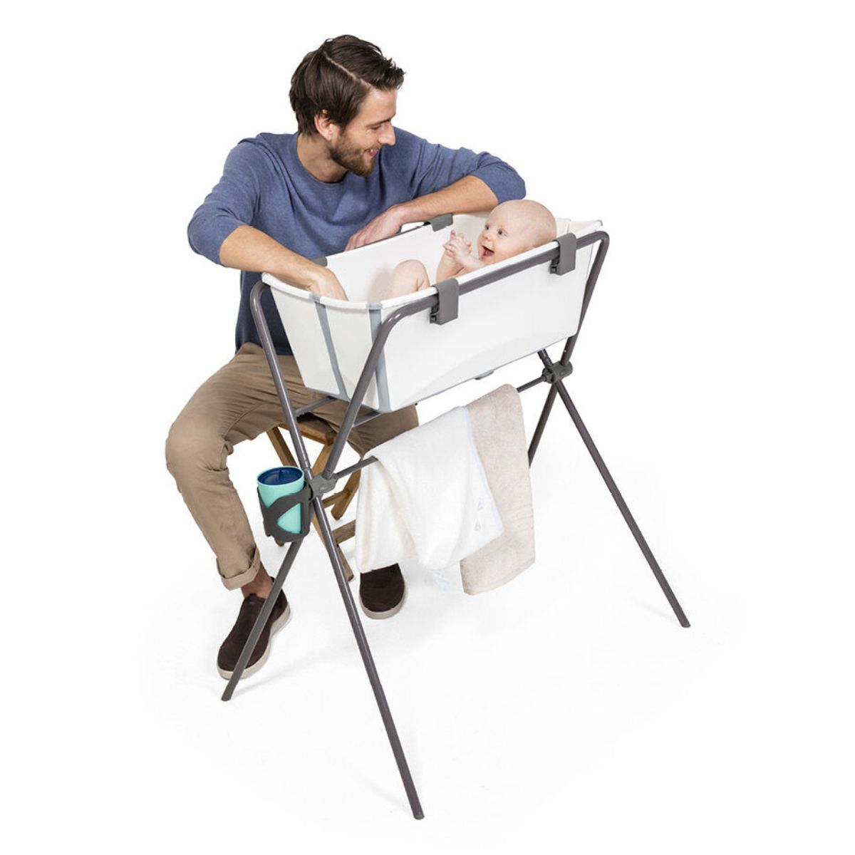 Stokke Flexi Bath Bundle - White on Luna Baby Store Miami