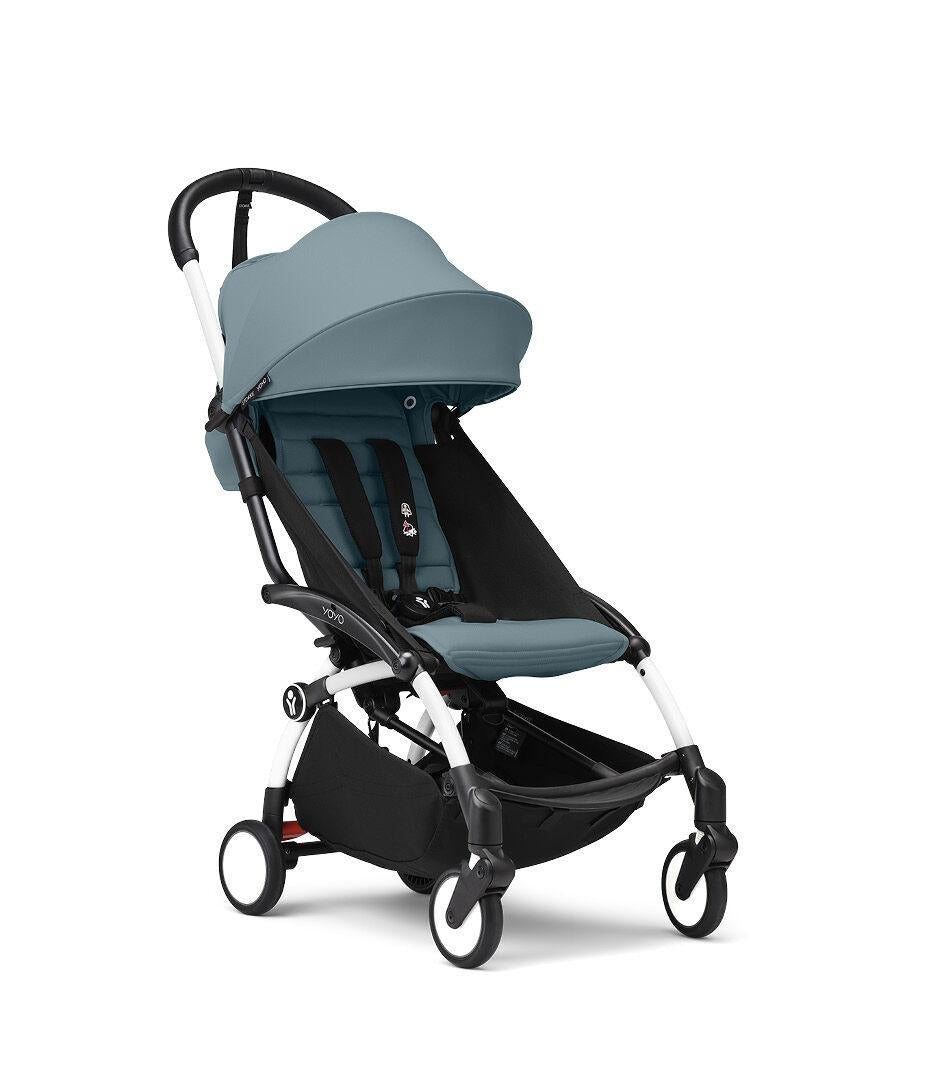 Stokke YOYO³ Stroller - Aqua On White - Luna Baby Store Miami