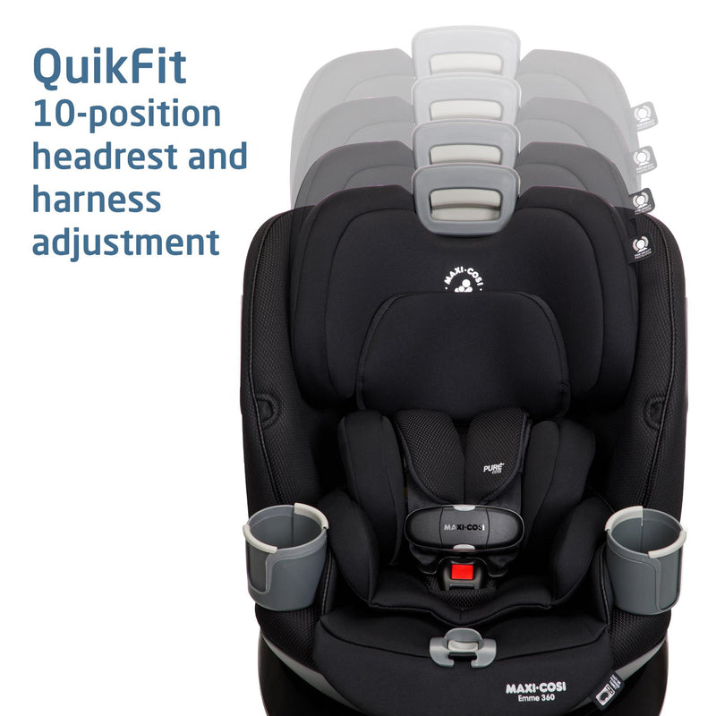 Maxi Cosi Emme 360 Rotating All-in-One Car Seat - Midnight Black