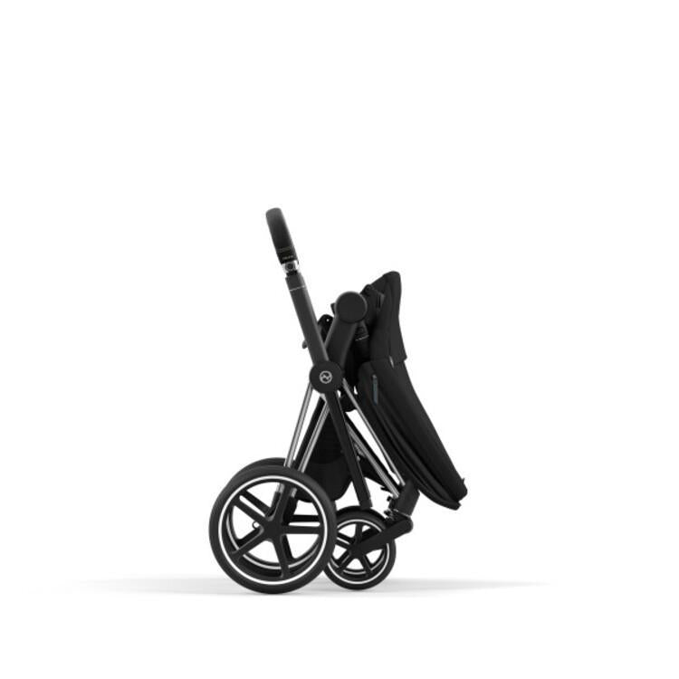 Cybex Priam 4 Stroller - Chrome/Black Frame and Deep Black Seat Pack