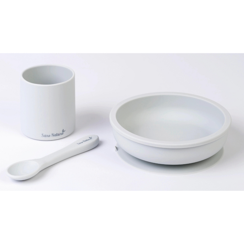 Saro Nordic Party 3 Piece Feeding Set - Grey