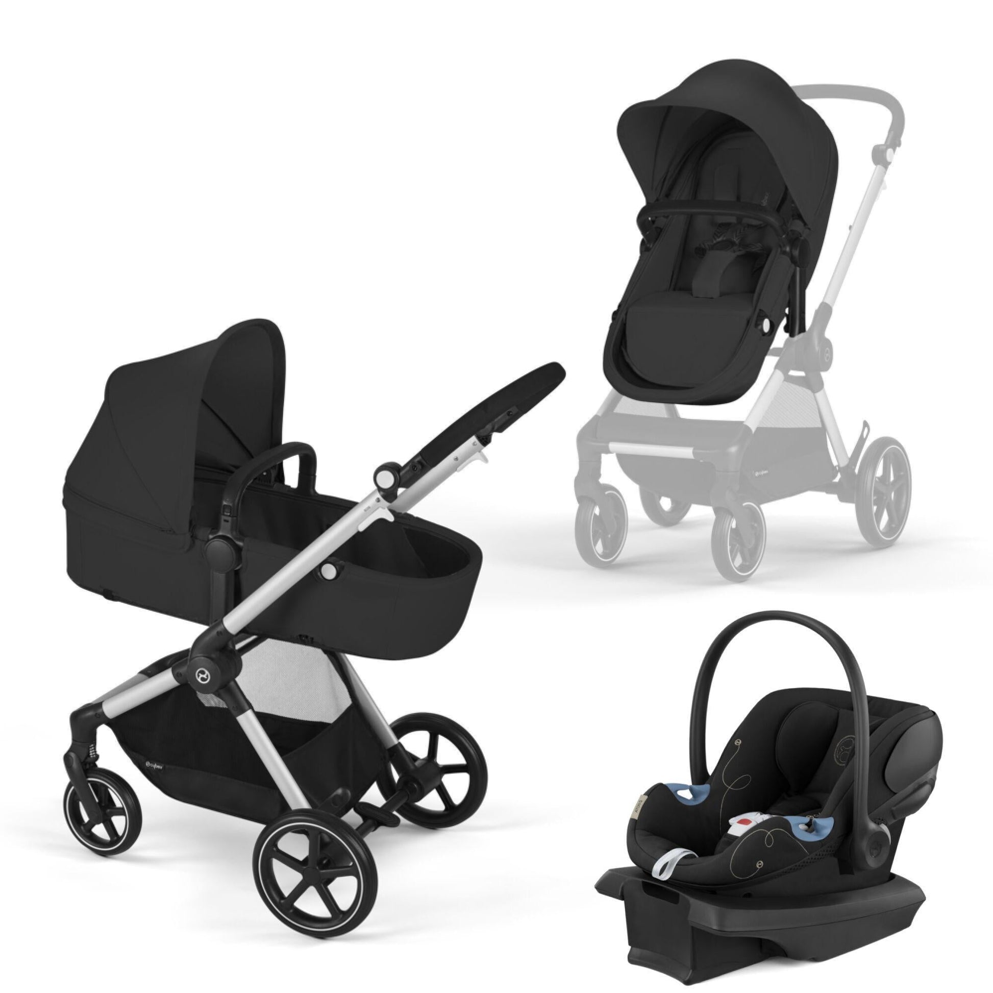 Cybex EOS Travel System Moon Black / Silver - Luna Baby Store Miami