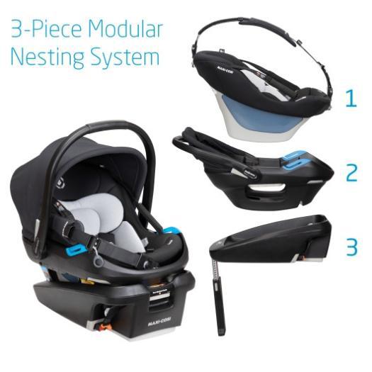 Maxi-Cosi Coral XP Infant Car Seat - Essential Graphite - Revolutionary 3 Piece Modular System