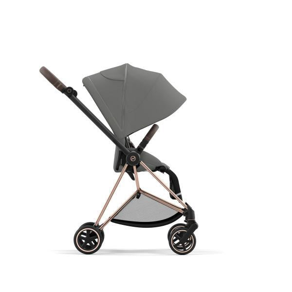Cybex Mios 3 Stroller - Rose Gold/Brown Frame and Soho Grey Seat Pack - One Pull Harness System
