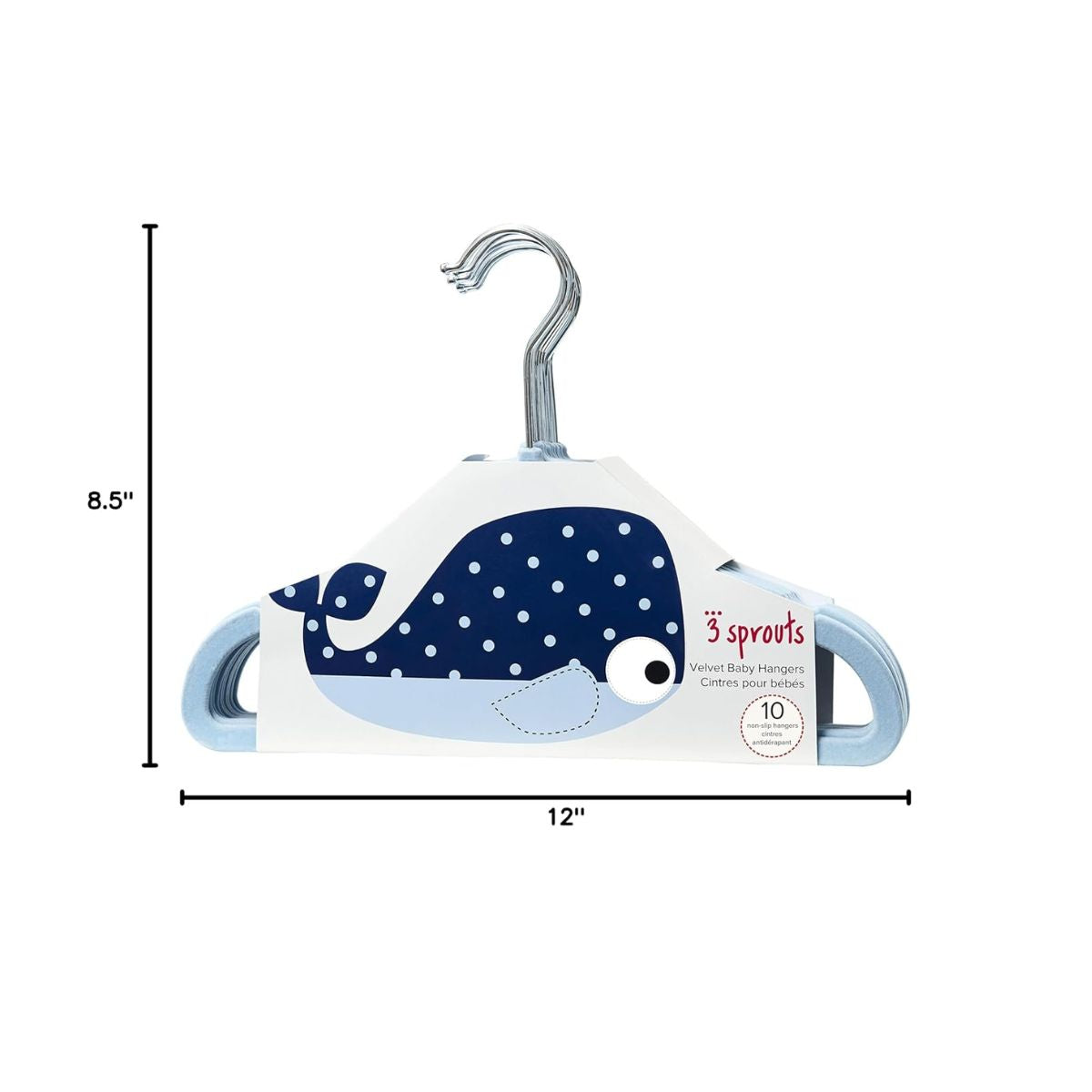 3 Sprouts Non-slip Hangers (10 Per Set) - Blue Velvet on Luna Baby Store Miami