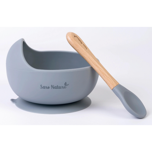 Nordic Wave Bowl Feeding Set - Mist