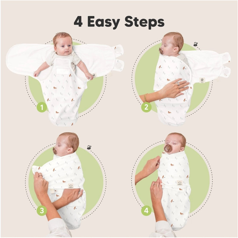 3pk Soothe Zippy Baby Swaddles 0-3 Months,Newborn Sleep Sack Forest