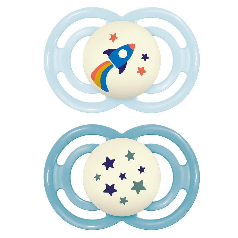 Mam Perfect Night Pacifier 2 pack, 16+  Months - Rocket And Stars