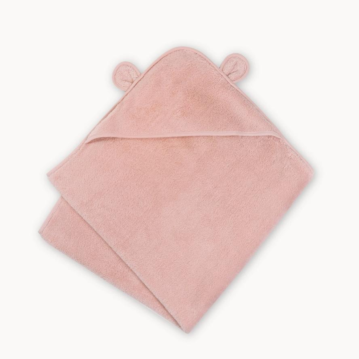 Natemia Organic Cotton Hooded Towel For Babies and Toddlers - Pink on Luna Baby Store Miami