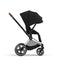 Cybex Priam 4 Stroller - Chrome/Brown Frame and Deep Black Seat Pack