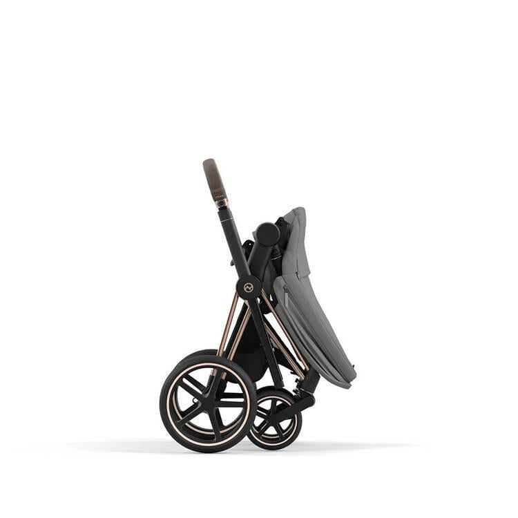 Cybex Priam 4 Complete Stroller Rose Gold Soho Grey - One Pull Harness System