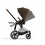 Cybex Priam 4 Stroller - Chrome/Brown Frame and Khaki Green Seat Pack