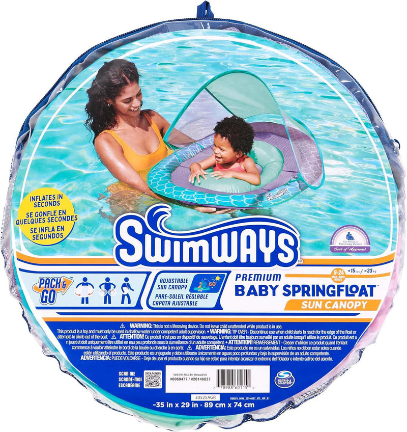 Swimways Baby Spring Float Sun Canopy - Mermaid - Luna Baby Store Miami