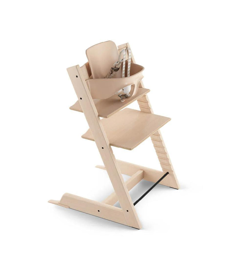 Stokke Tripp Trapp High Chair & Cushion With Tray - Natural, Glacier Green Cushion