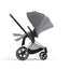 Cybex Priam 4 Stroller - Chrome/Brown Frame and Soho Grey Seat Pack
