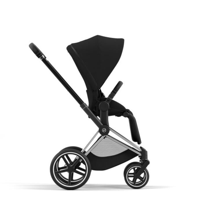 Cybex Priam 4 Stroller - Chrome/Black Frame and Deep Black Seat Pack