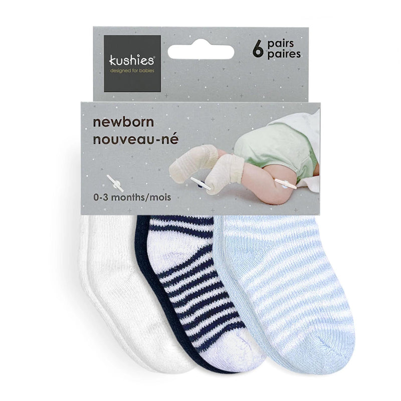 Kushies Baby Boy Terry Socks 6 Pack